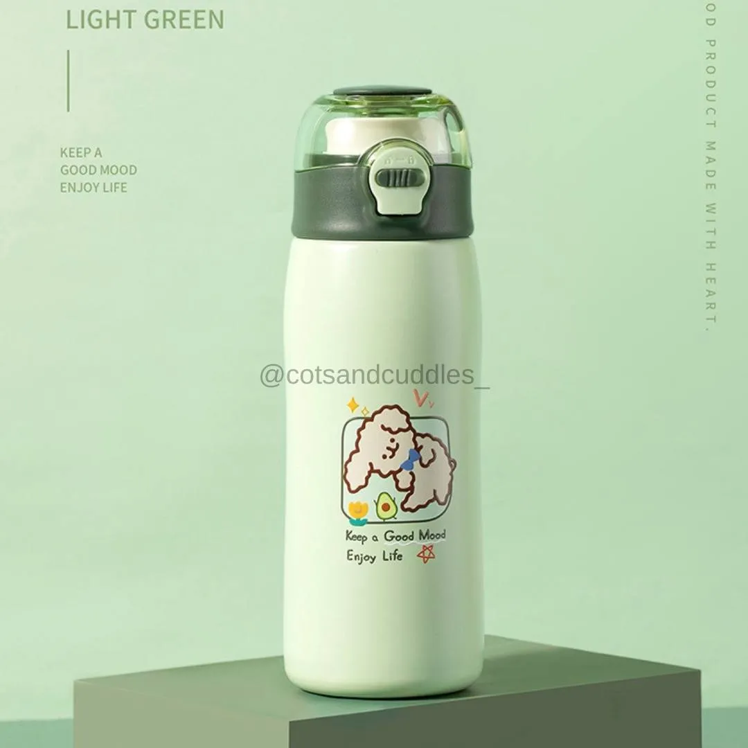 Pastel Colored Quirky Cartoon Hot and Cold Thermos flask - 380ml