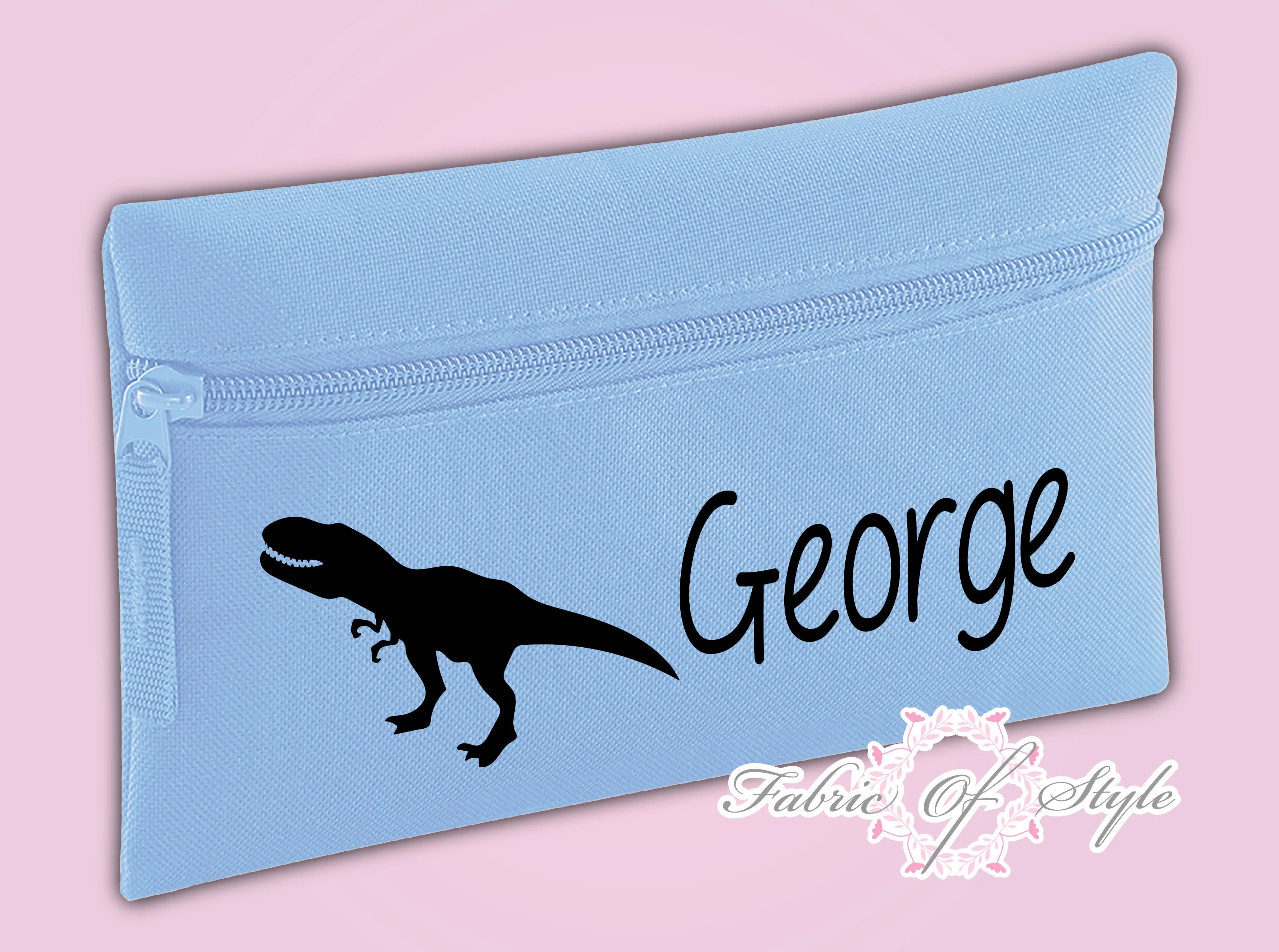 Personalised Dinosaur Pencil Case Kids Office Stationery Back To School Zip School Bag