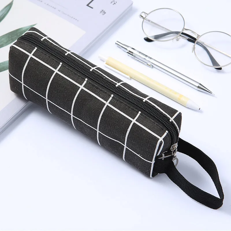 Portable Pencil Case Student Striped Square Pencil Case Buggy Bag