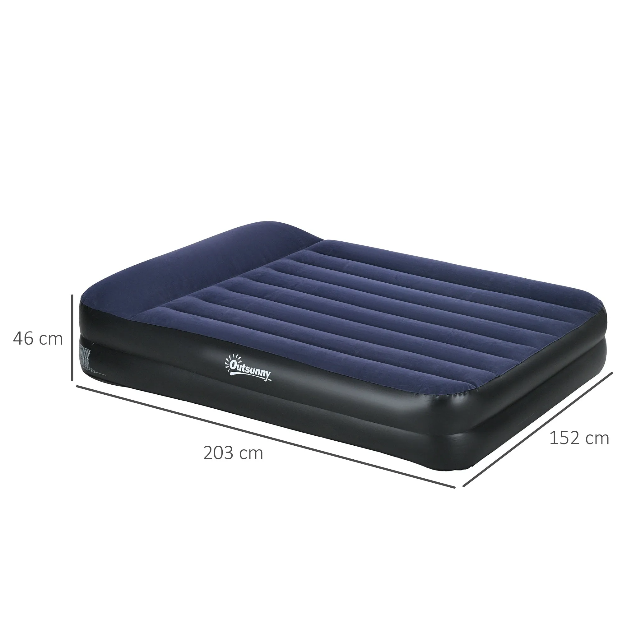 Queen Air Bed with Built-in Electric Pump and Integrated Pillow