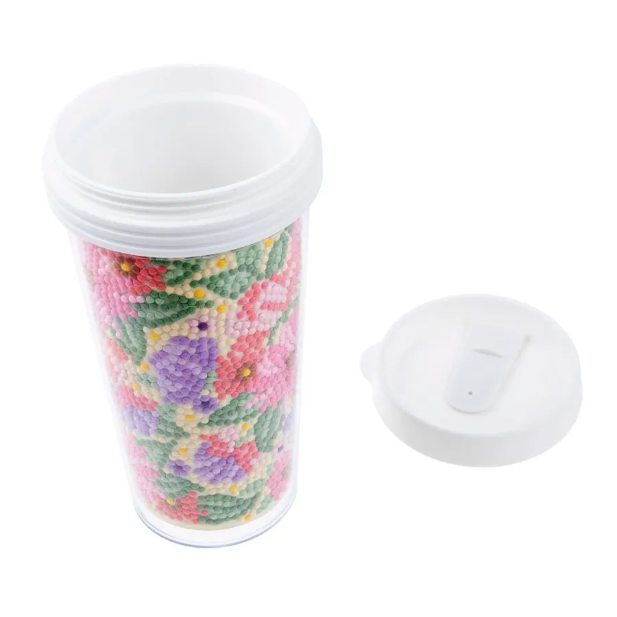 "Floral and Mandala" Crystal Art Cold Drink Tumblers x2