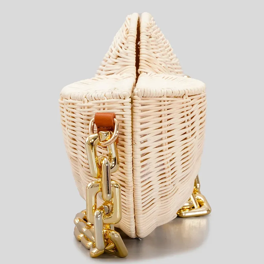 Rattan Conch Shoulder Handbags