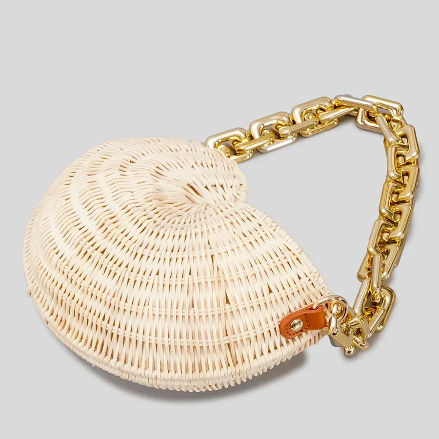 Rattan Conch Shoulder Handbags