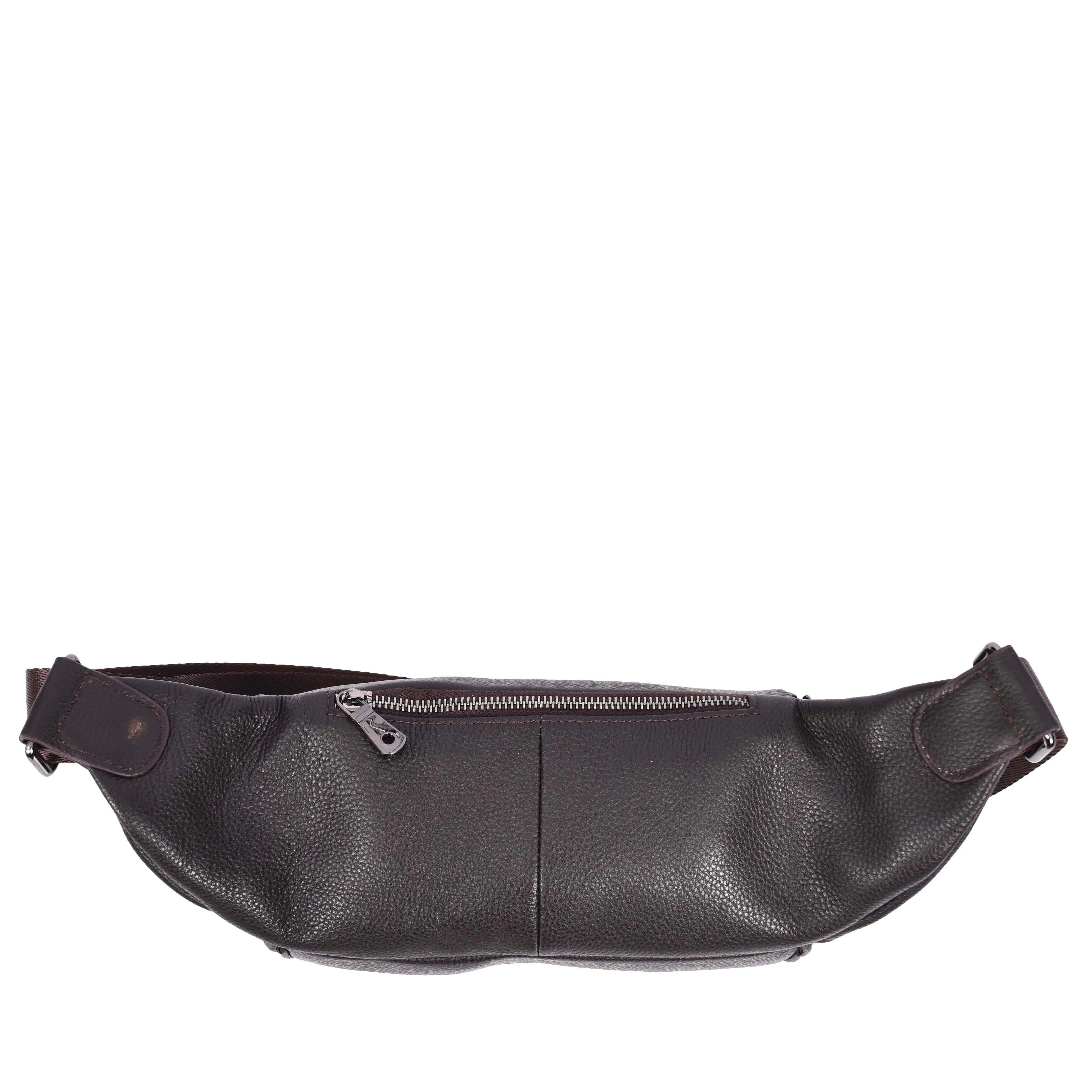 Real Leather Bum Bag Milan Brown