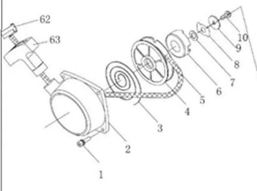 Recoil Starter for TMD14 Backpack Sprayer (4 Bolt Mount)