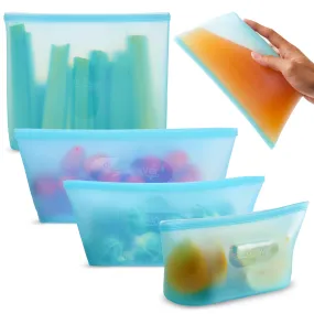 Reusable Silicone Storage Bags (4pk) - Multipurpose Kitchen Storage Solution