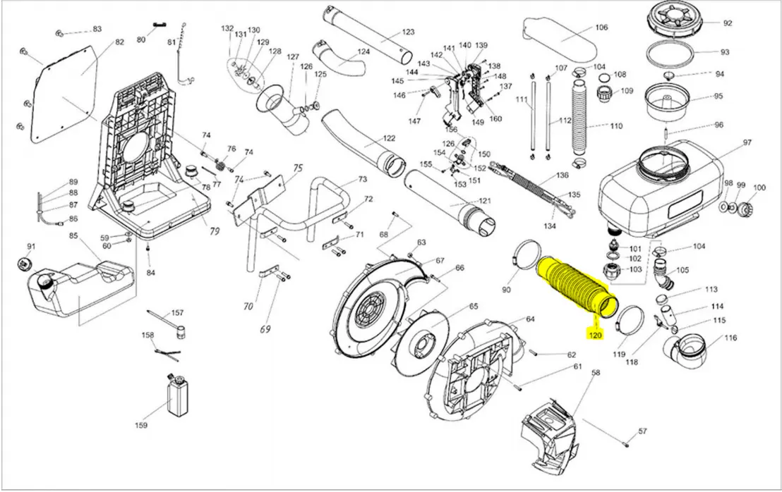 Ribbed Tube for TMD14 Fogger Mist Blower (3WF-3.19-4)