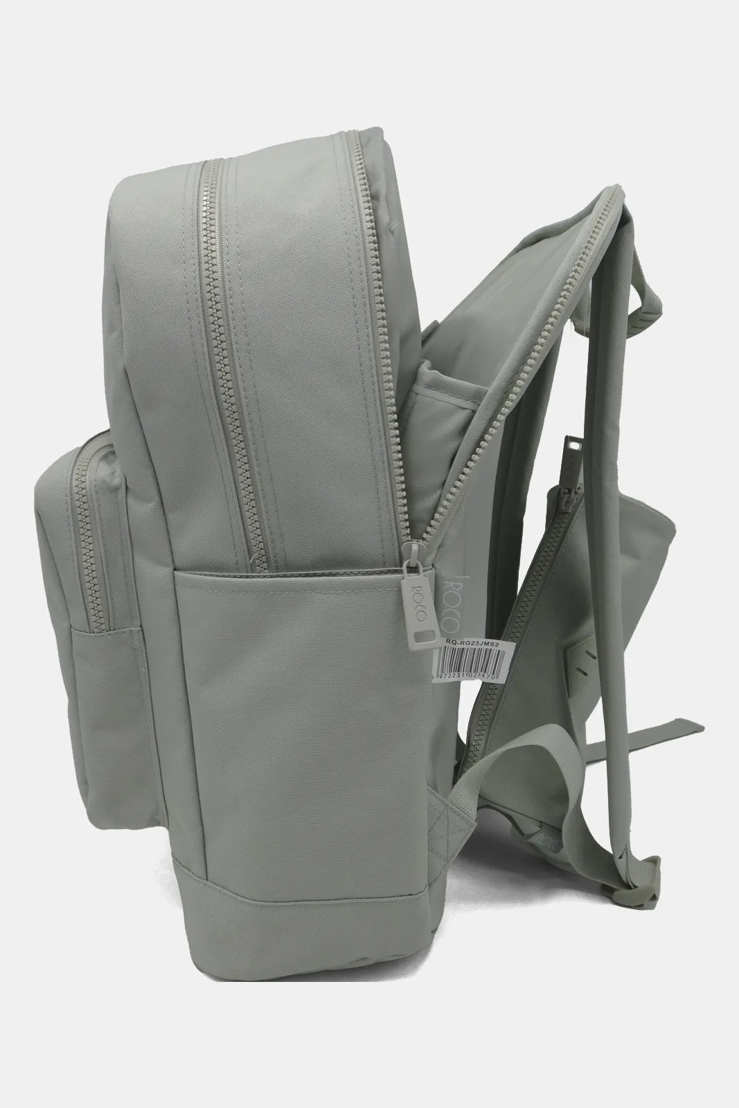 Roco Grey Plain Backpack With Pencil Case (17 Inch)