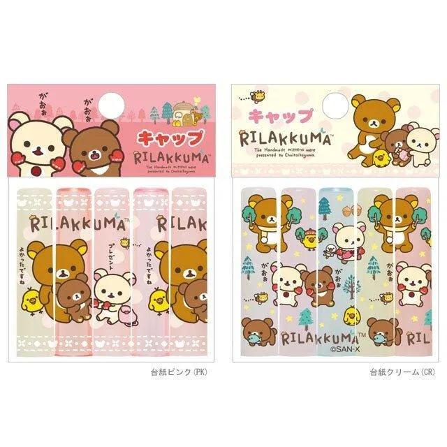 SAN-X FT28501 Rilakkuma Lara Bear Pencil Cover Pen cap Winter Gloves Pink Yellow 5 into the groups