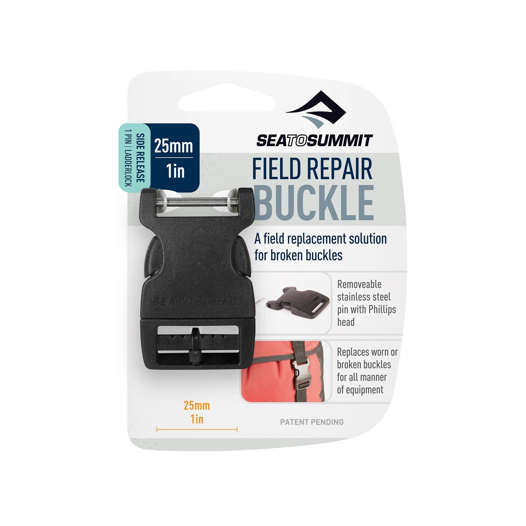 Side Release Field Repair Buckle with Removable Pin