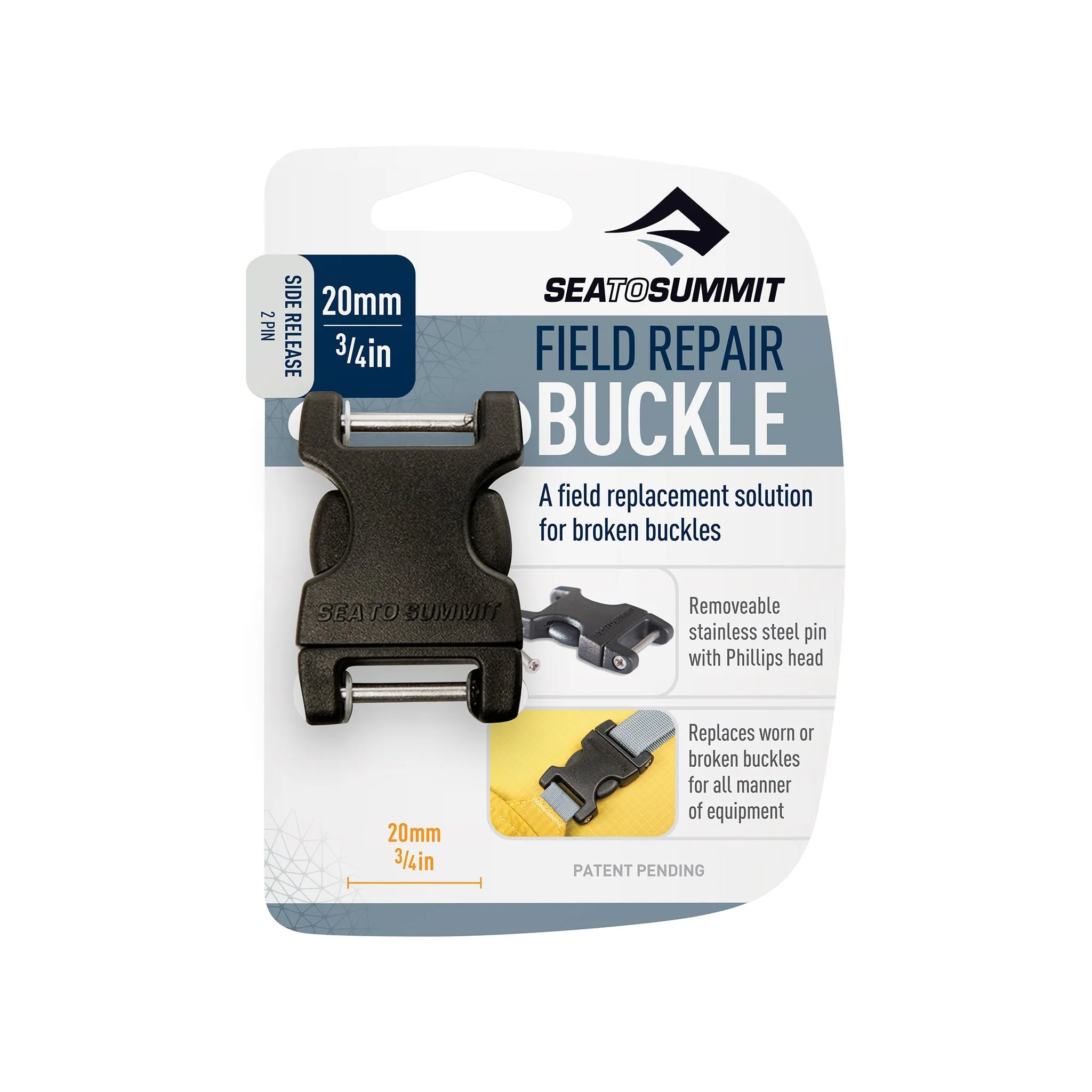 Side Release Field Repair Buckle with Removable Pin