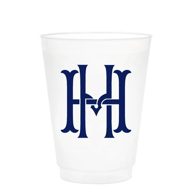 Single Initial Frosted Cups in NAVY