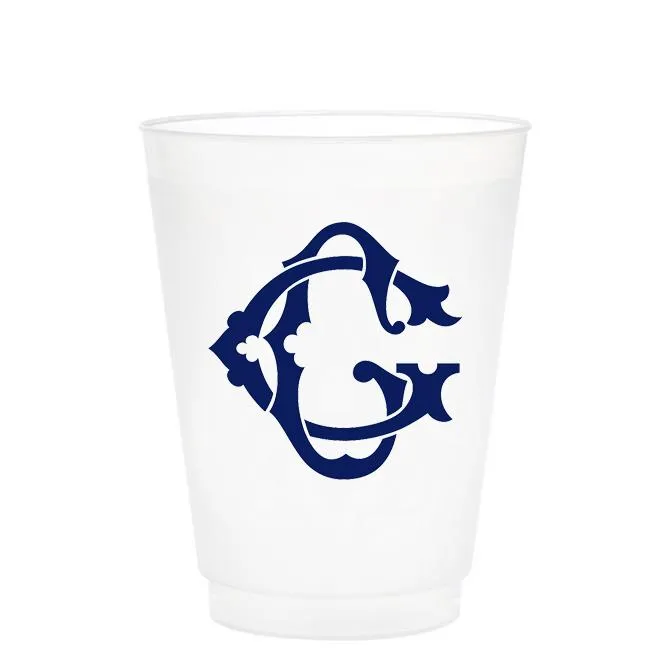 Single Initial Frosted Cups in NAVY