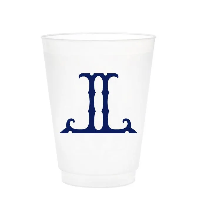 Single Initial Frosted Cups in NAVY