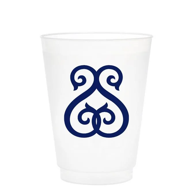 Single Initial Frosted Cups in NAVY