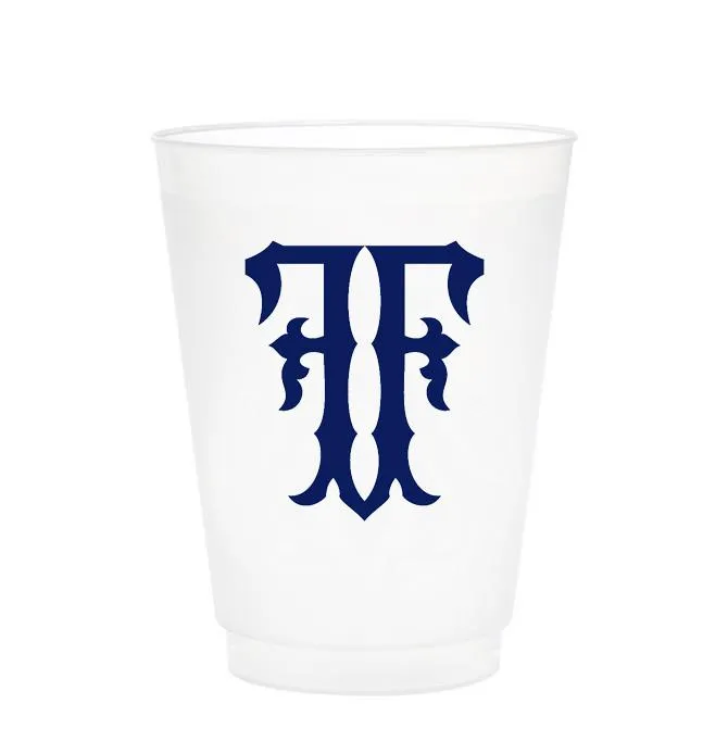 Single Initial Frosted Cups in NAVY