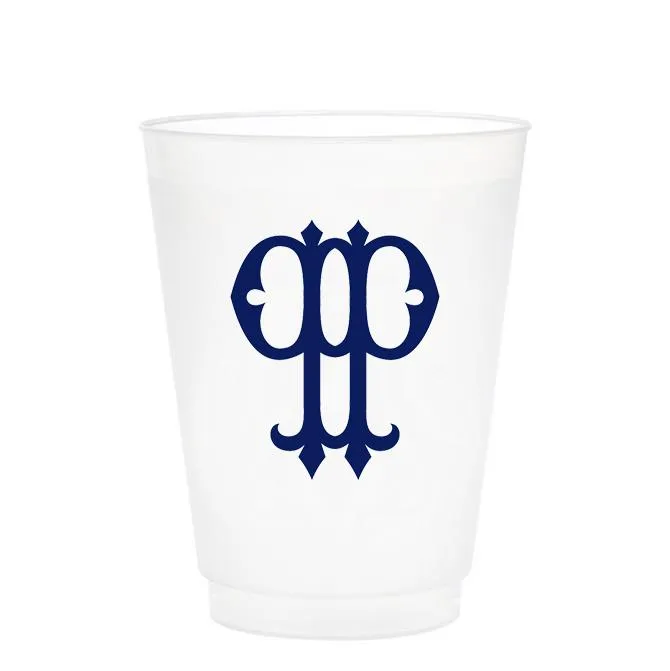 Single Initial Frosted Cups in NAVY