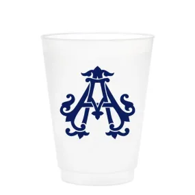 Single Initial Frosted Cups in NAVY