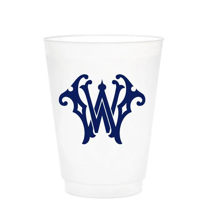 Single Initial Frosted Cups in NAVY