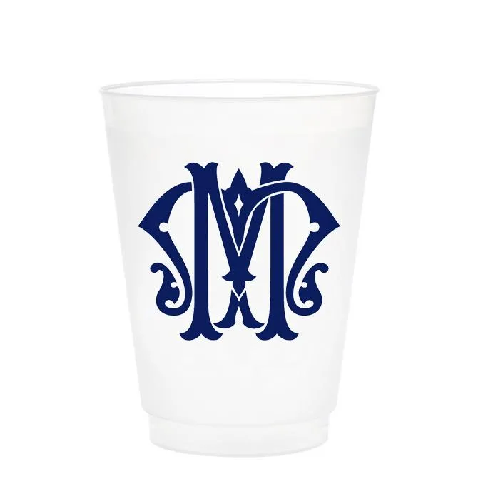 Single Initial Frosted Cups in NAVY