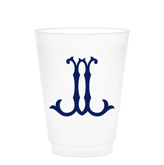 Single Initial Frosted Cups in NAVY