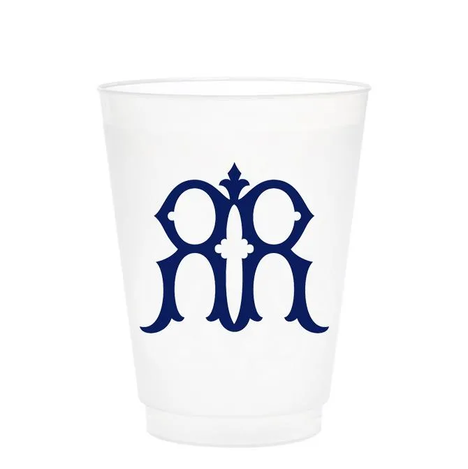 Single Initial Frosted Cups in NAVY