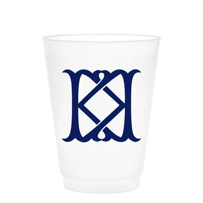 Single Initial Frosted Cups in NAVY