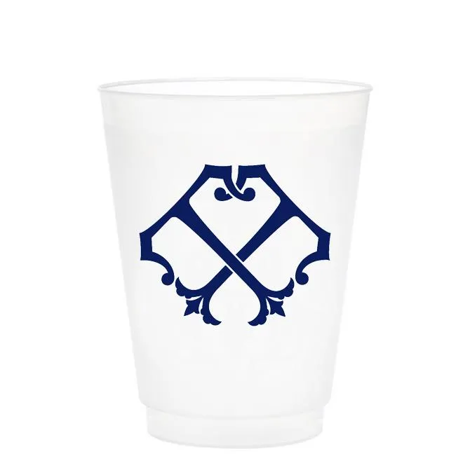 Single Initial Frosted Cups in NAVY