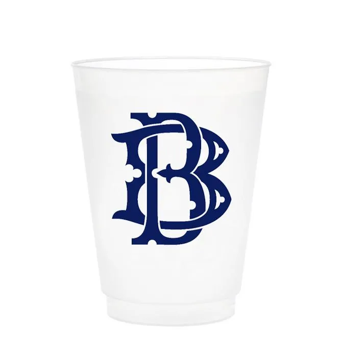 Single Initial Frosted Cups in NAVY