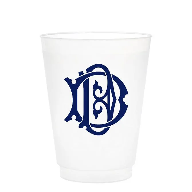 Single Initial Frosted Cups in NAVY