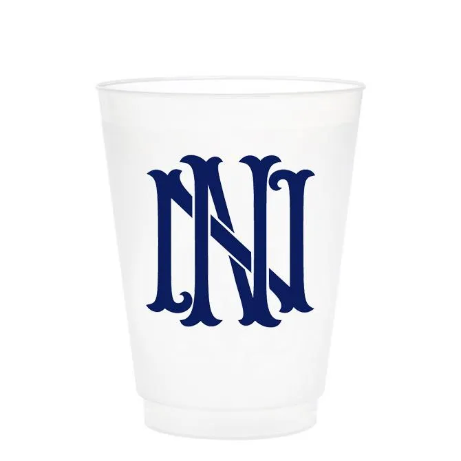 Single Initial Frosted Cups in NAVY