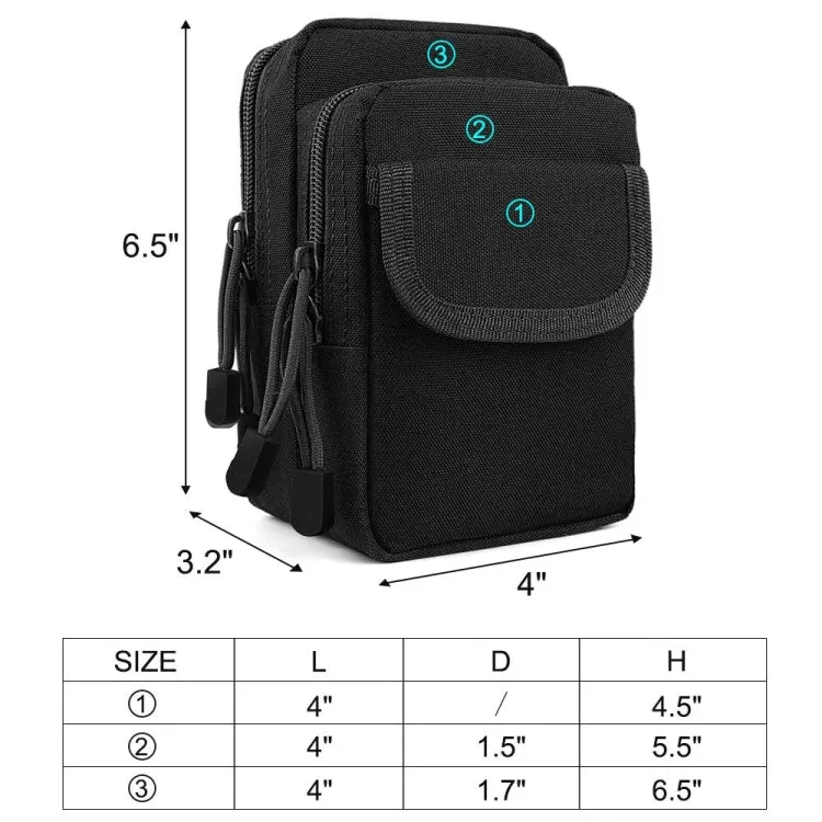 Small Pocket Gadget Belt Waist Bag Phone Bag Holster(Black)