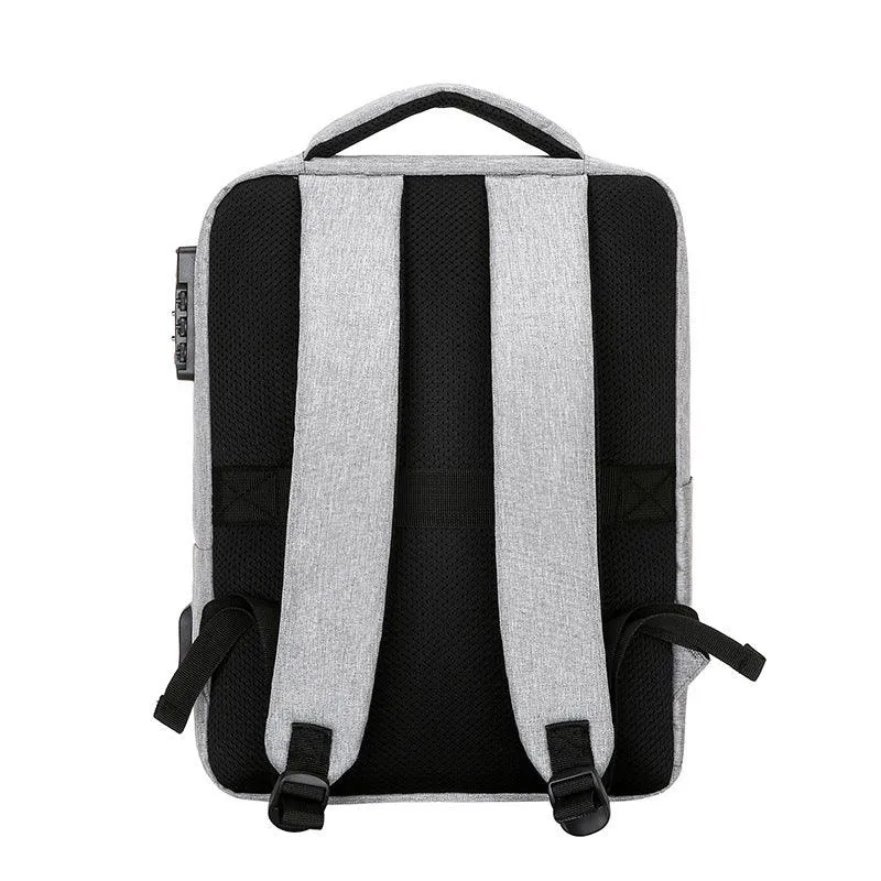 Smart Anti-Theft Lock Backpack With USB Charging Ports Bag- Ash