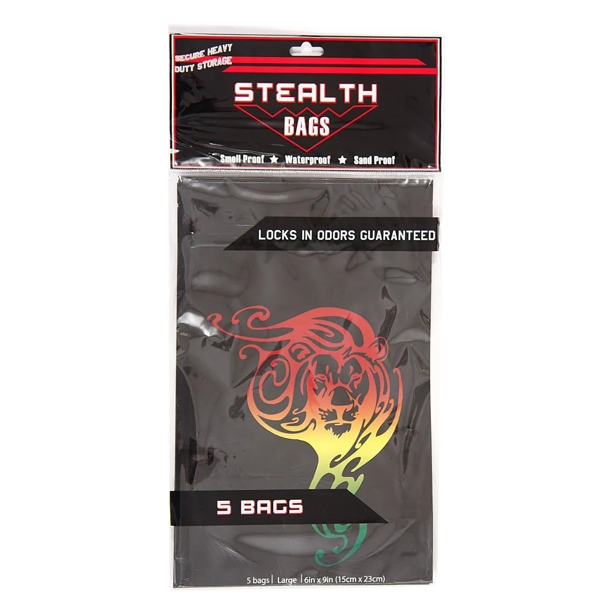 Smell Proof Stealth Bag Rasta Lion | 1 oz, 5-Pack