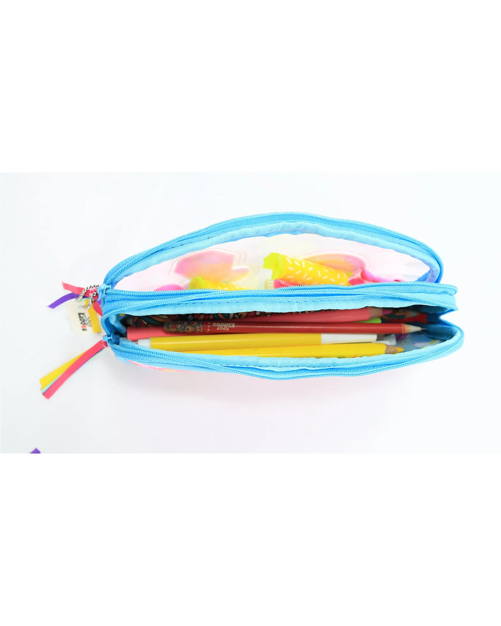 Smily Kiddos Fancy Transparent Pencil Case Light Blue