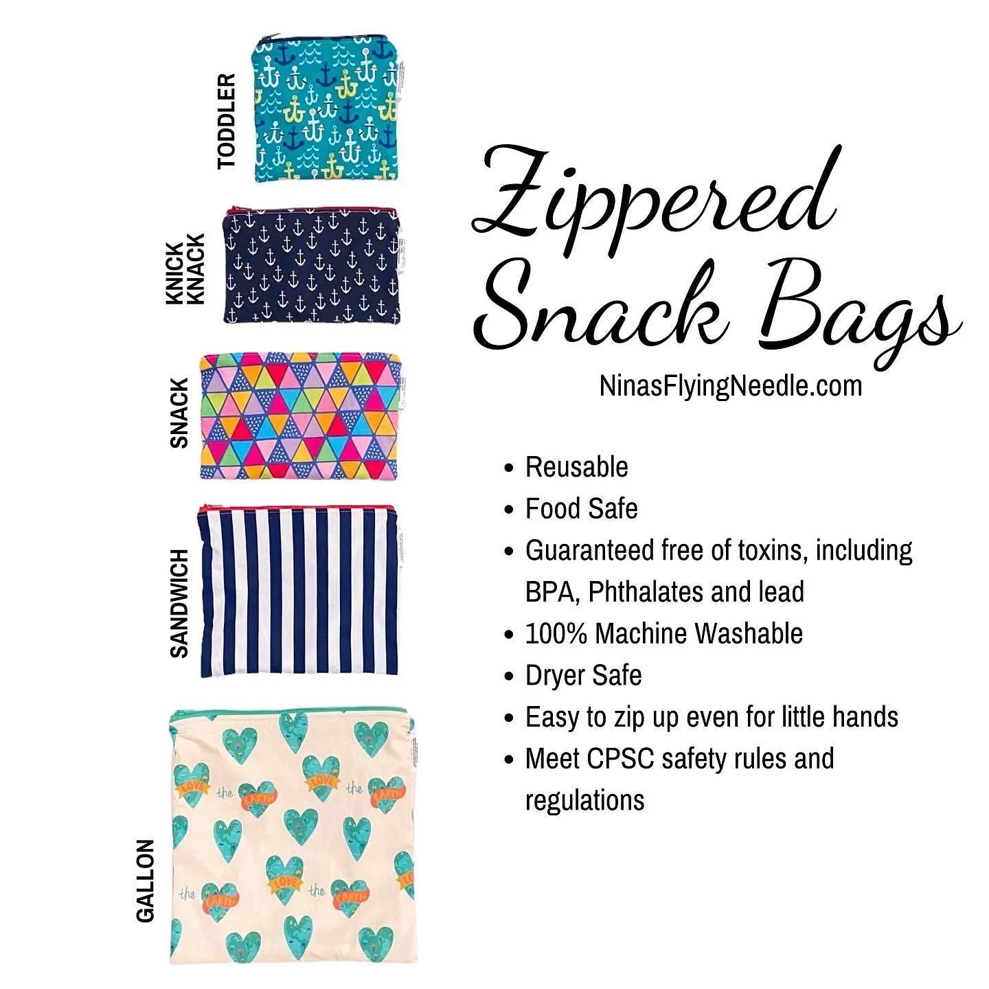 Snack Sized Reusable Zippered Bag Avocados