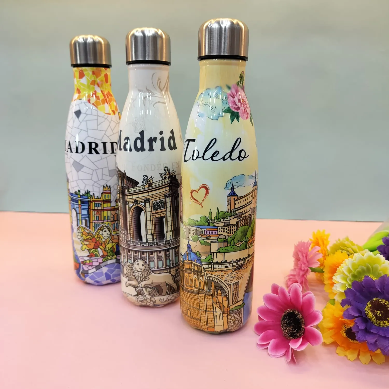 Spain, Madrid and Toledo heritage design Water bottle.(500mL)