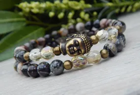 Stacked Beaded Buddha Yoga Bracelet