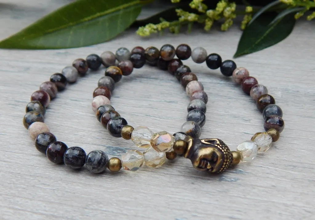 Stacked Beaded Buddha Yoga Bracelet