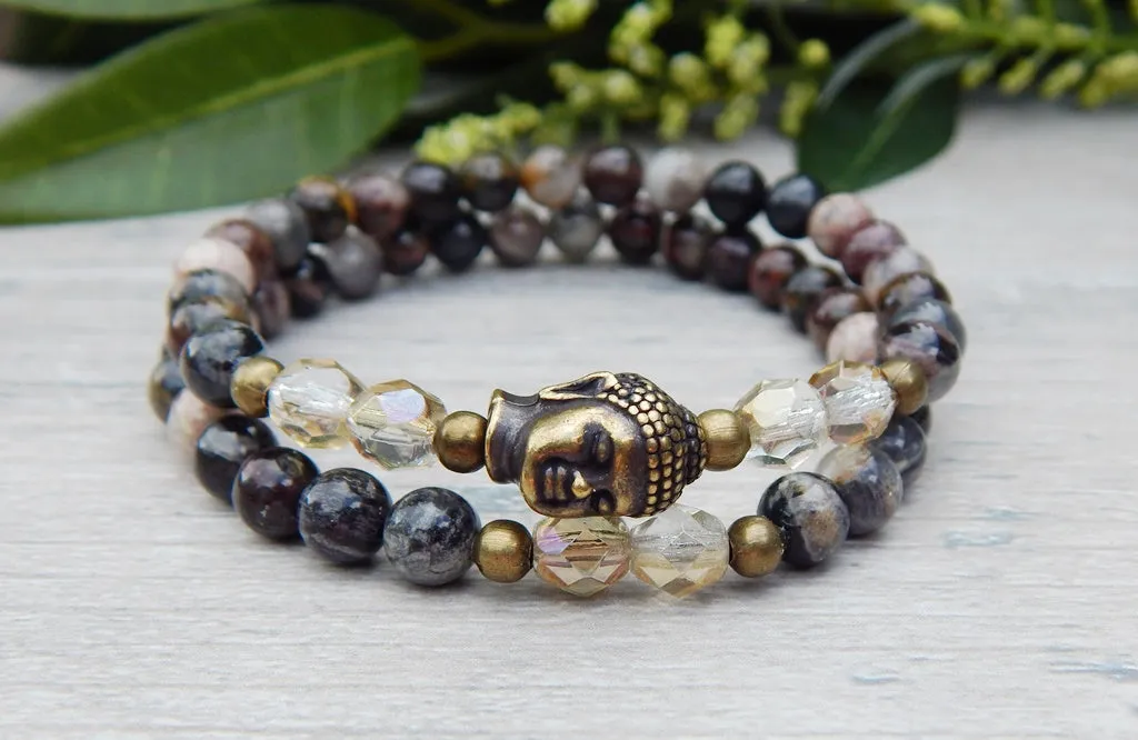 Stacked Beaded Buddha Yoga Bracelet