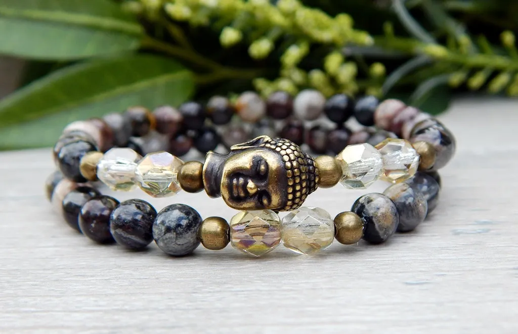 Stacked Beaded Buddha Yoga Bracelet