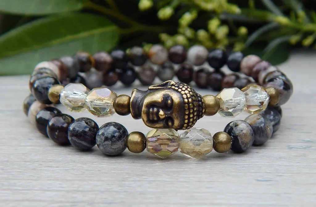 Stacked Beaded Buddha Yoga Bracelet