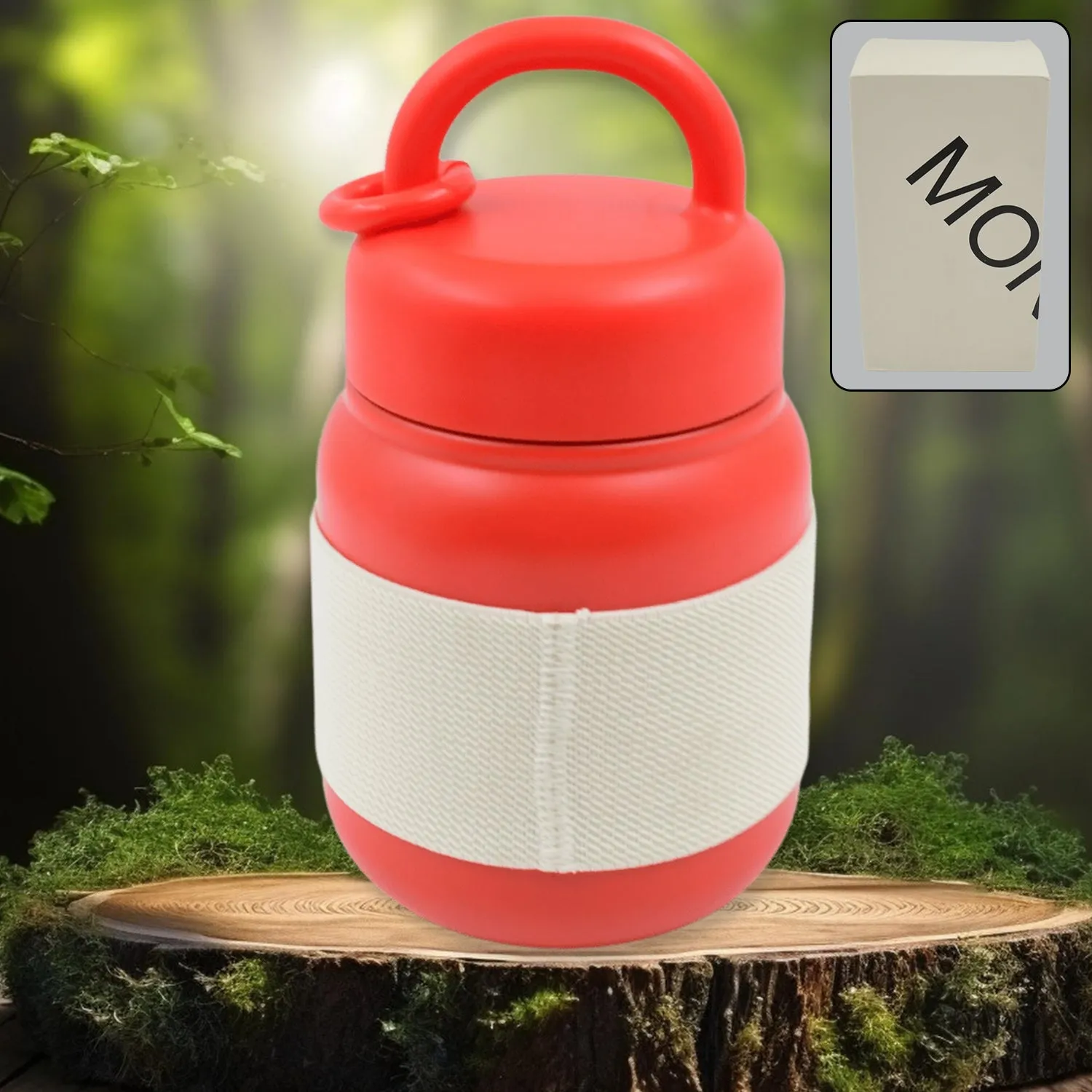 Stainless Steel Mug / Bottle Vacuum Insulated Cup With Handle & Rubber Grip (550 ML)