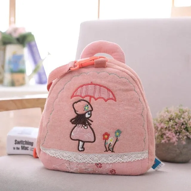 Stuffed Girls Backpack Plush Anti-lost Traction Bag Doll for Children Cute Schoolbag for Baby Birthday Gift