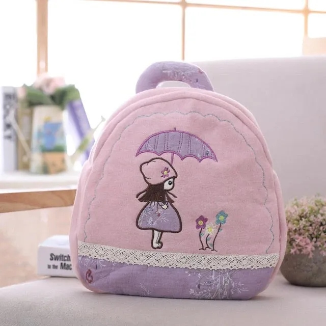 Stuffed Girls Backpack Plush Anti-lost Traction Bag Doll for Children Cute Schoolbag for Baby Birthday Gift