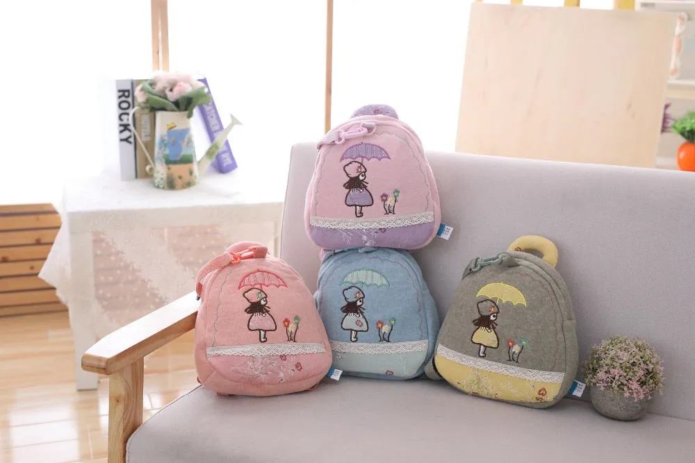 Stuffed Girls Backpack Plush Anti-lost Traction Bag Doll for Children Cute Schoolbag for Baby Birthday Gift