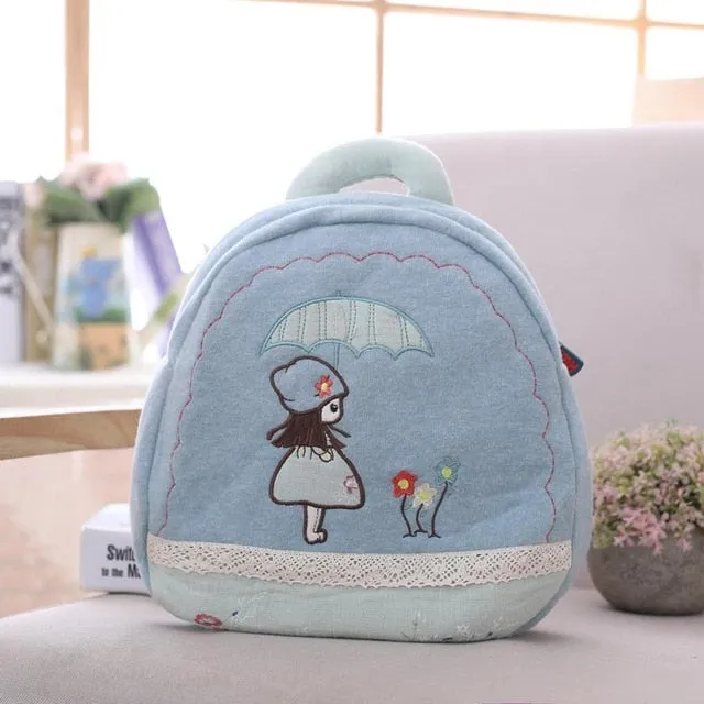 Stuffed Girls Backpack Plush Anti-lost Traction Bag Doll for Children Cute Schoolbag for Baby Birthday Gift