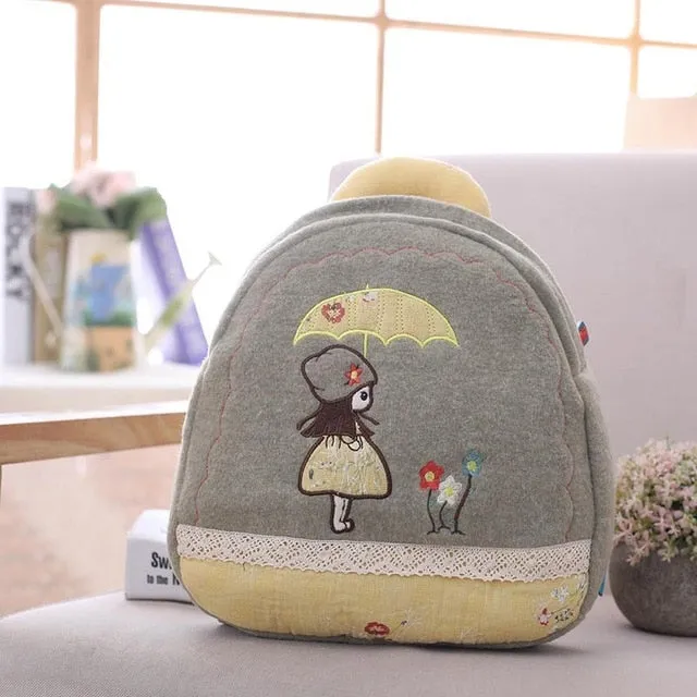 Stuffed Girls Backpack Plush Anti-lost Traction Bag Doll for Children Cute Schoolbag for Baby Birthday Gift