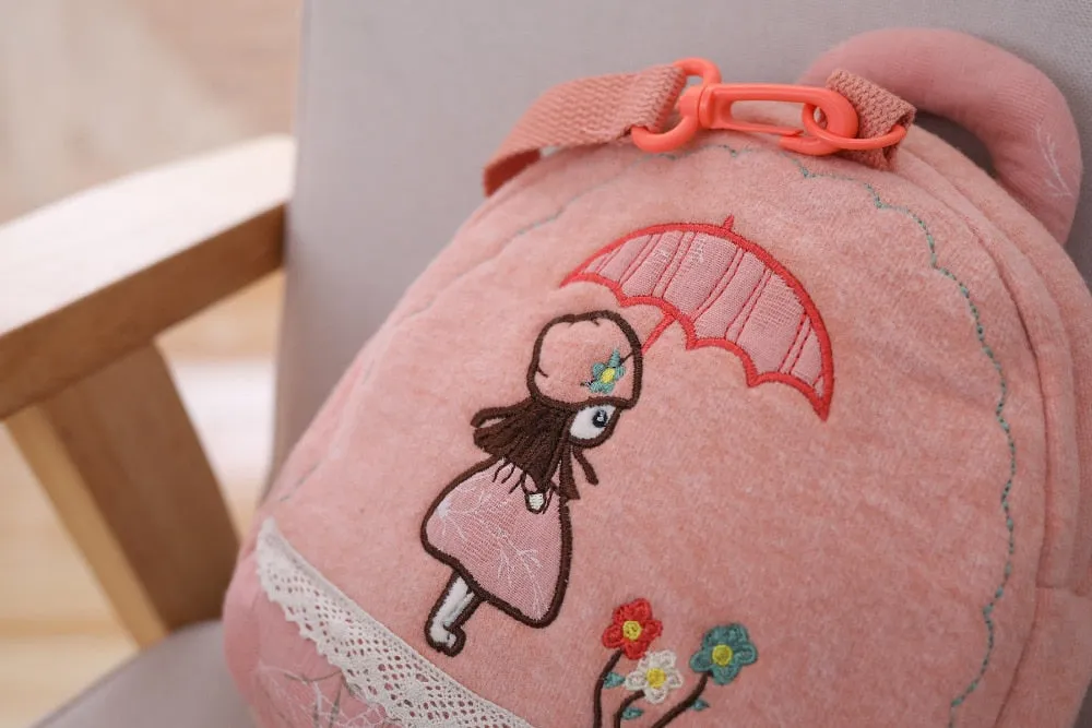 Stuffed Girls Backpack Plush Anti-lost Traction Bag Doll for Children Cute Schoolbag for Baby Birthday Gift