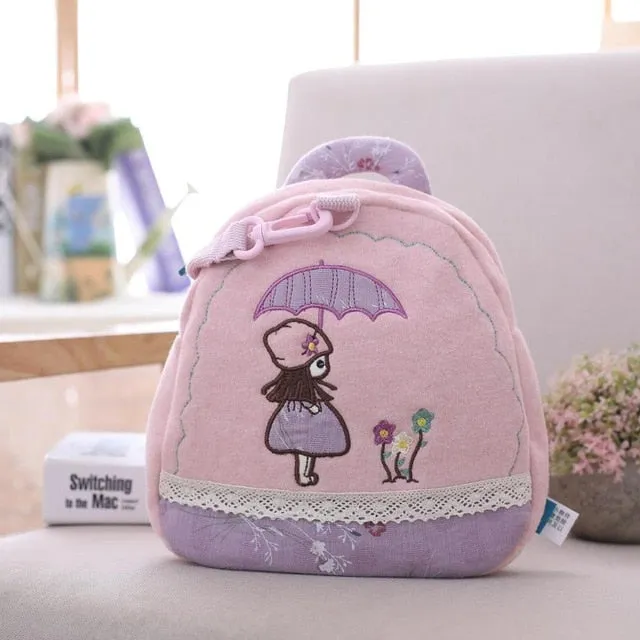 Stuffed Girls Backpack Plush Anti-lost Traction Bag Doll for Children Cute Schoolbag for Baby Birthday Gift